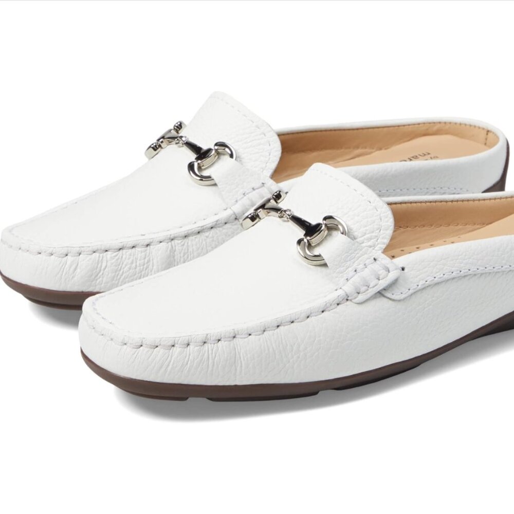 Marc Joseph New York Ocean Drive Mule in White Grainy Size 10